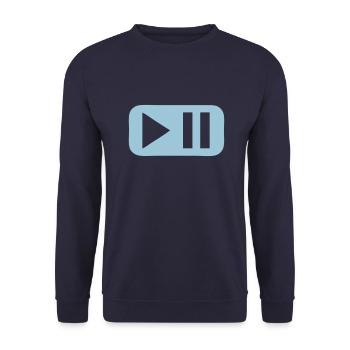 pause play taste - Unisex Pullover - Navy - Vorne - Alina (178cm) & Michal (187cm)