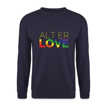 Alt er Love | SKAM | LGBT | Pride - Unisex Pullover - Navy - Vorne - Alina (178cm) & Michal (187cm)