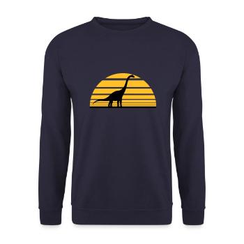 sun evening sunrise diplodocus long-neck big huge - Unisex Sweatshirt - navy - Front - Alina (178cm) & Michal (187cm)