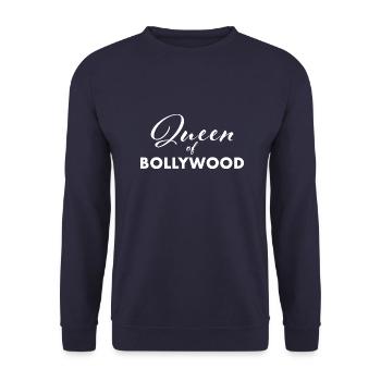 Queen of Bollywood weiß - Unisex Pullover - Navy - Vorne - Alina (178cm) & Michal (187cm)