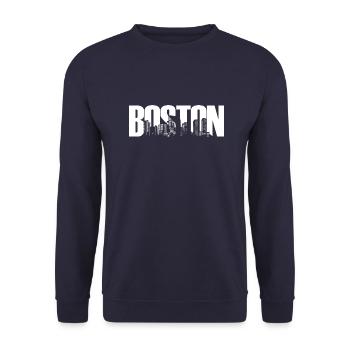 BOSTON USA Massachusetts Skyline - Unisex Sweatshirt - navy - Front - Alina (178cm) & Michal (187cm)