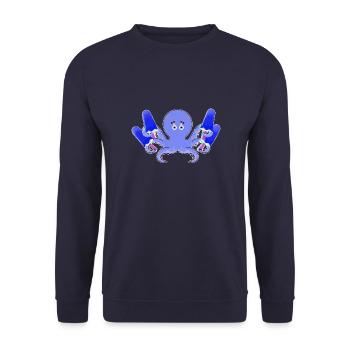 blatintenfisch,eis,eis am stil , sommer, wassereis - Unisex Pullover - Navy - Vorne - Alina (178cm) & Michal (187cm)
