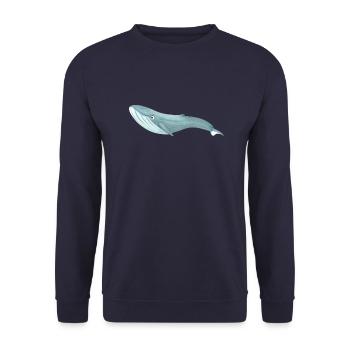 The Funny Blue Whale - Unisex Sweatshirt - navy - Front - Alina (178cm) & Michal (187cm)