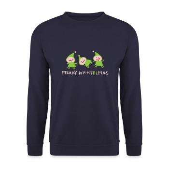 Elves Christmas (b) - Unisex Sweatshirt - navy - Front - Alina (178cm) & Michal (187cm)