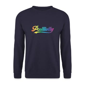Positivity - Unisex Sweatshirt - navy - Front - Alina (178cm) & Michal (187cm)