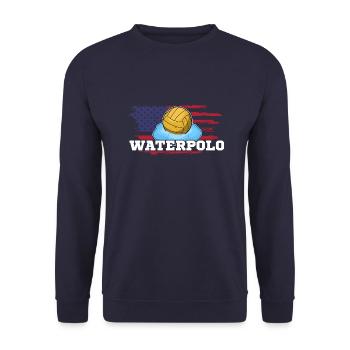 Wassersport Wasserballer Wasserball Team Spruch - Unisex Pullover - Navy - Vorne - Alina (178cm) & Michal (187cm)