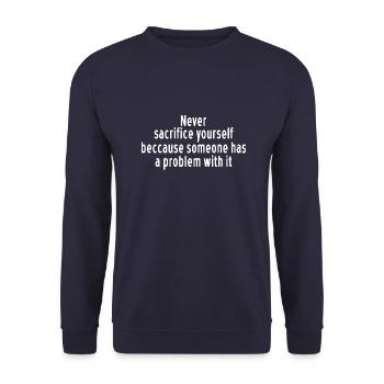 Gothic Horror Vintage Macabre Creepy Occult Sprüch - Unisex Pullover - Navy - Vorne - Alina (178cm) & Michal (187cm)