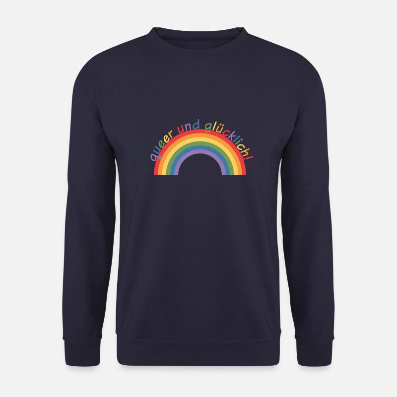 queer und glücklich! (Regenbogen) - Unisex Pullover - Navy