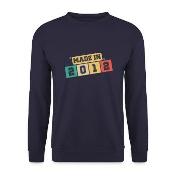 2012 Birthday 2012 Born in 2012 Birthday - Unisex Sweatshirt - navy - Front - Alina (178cm) & Michal (187cm)