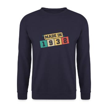 1932 Geburtstag 1932 Jahrgang 1932 Geburtstag - Unisex Pullover - Navy - Vorne - Alina (178cm) & Michal (187cm)