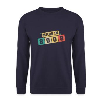 2009 Birthday 2009 Born in 2009 Birthday - Unisex Sweatshirt - navy - Front - Alina (178cm) & Michal (187cm)
