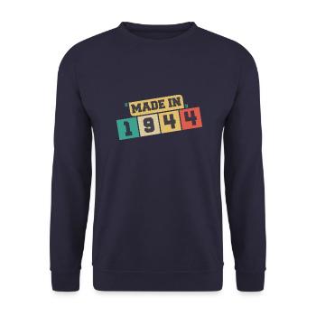 1944 Birthday 1944 Born in 1944 Birthday - Unisex Sweatshirt - navy - Front - Alina (178cm) & Michal (187cm)