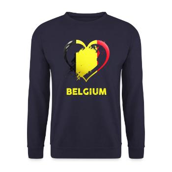 Belgium Heart - Découvrez des designs uniques - Sweat-shirt Unisexe - marine - Devant - Alina (178cm) & Michal (187cm)
