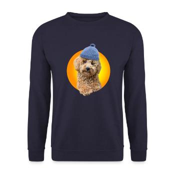 Poodle with poodle hat - Unisex Sweatshirt - navy - Front - Alina (178cm) & Michal (187cm)