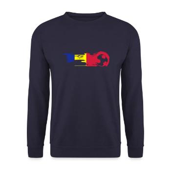 Feuerfußball Romania - Unisex Pullover - Navy - Vorne - Alina (178cm) & Michal (187cm)
