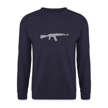 Gun 47 gris - Sweat-shirt Unisexe - marine - Devant - Alina (178cm) & Michal (187cm)