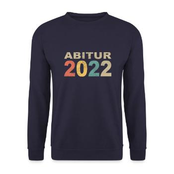 Abitur 2022 Abi 2022 Vintage - Unisex Pullover - Navy - Vorne - Alina (178cm) & Michal (187cm)