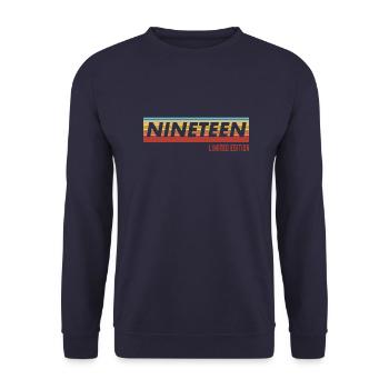 19th Birthday Gift Nineteen - Unisex Sweatshirt - navy - Front - Alina (178cm) & Michal (187cm)