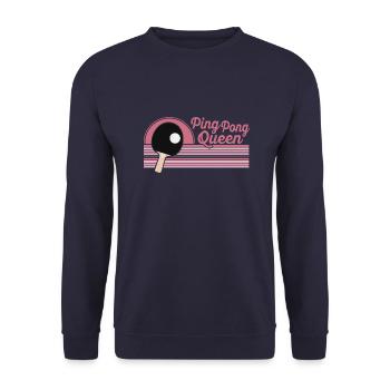Ping Pong Queen Tischtennisspielerin Geschenk - Unisex Pullover - Navy - Vorne - Alina (178cm) & Michal (187cm)