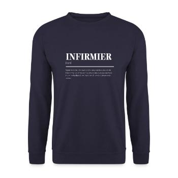 Infirmier: Définition Drôle - Cadeau Idéal - Sweat-shirt Unisexe - marine - Devant - Alina (178cm) & Michal (187cm)