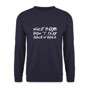 Nice Boys Don´t Play Rock´n´Roll - Adult - Unisex Sweatshirt - navy - Front - Alina (178cm) & Michal (187cm)