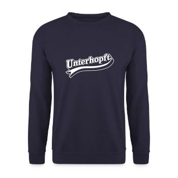 Unterhopft Bier T-Shirt Design - Unisex Pullover - Navy - Vorne - Alina (178cm) & Michal (187cm)
