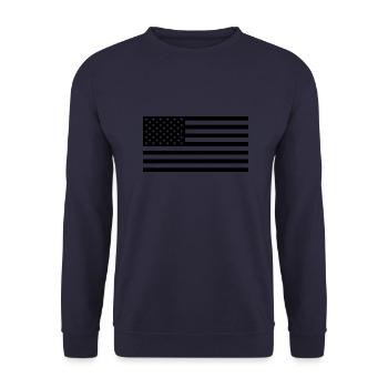 USA drapeau noir et blanc armée patriote - Sweat-shirt Unisexe - marine - Devant - Alina (178cm) & Michal (187cm)