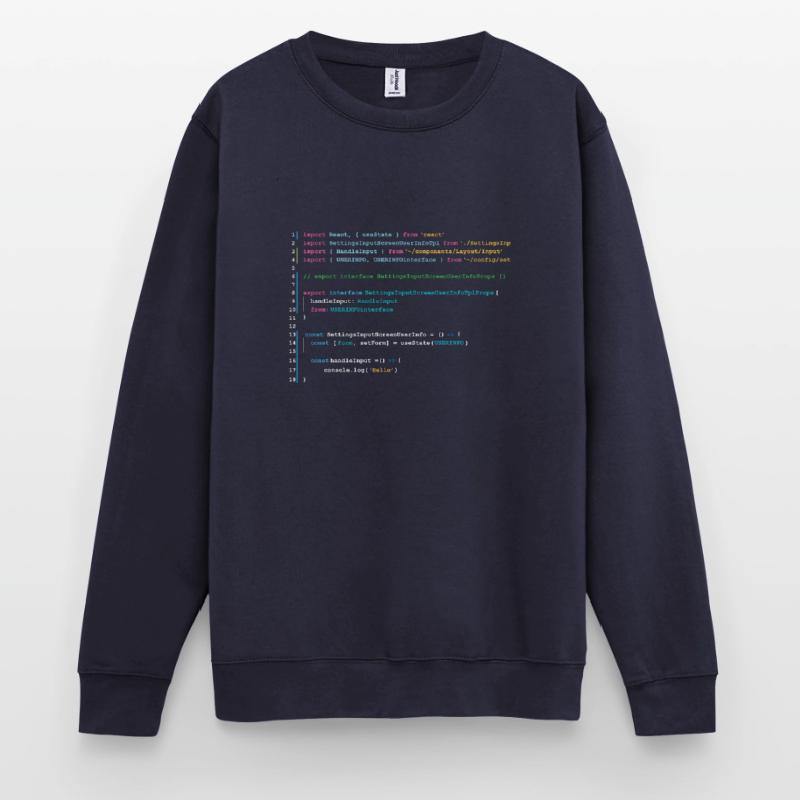 Programmers code in React Unisex Sweatshirt