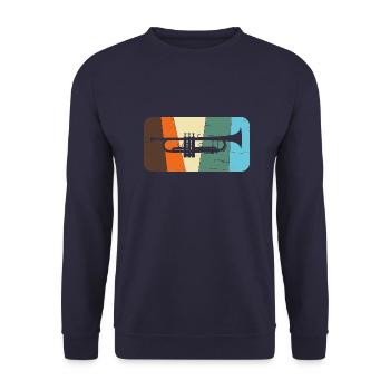 trompete - Unisex Pullover - Navy - Vorne - Alina (178cm) & Michal (187cm)