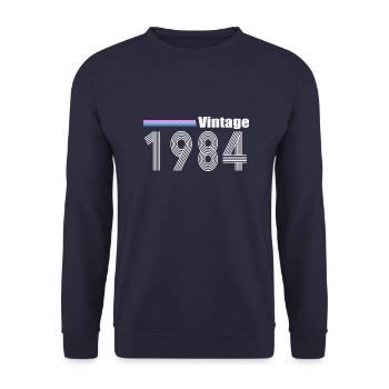 1984 - Unisex sweater - marineblå - Foran - Alina (178cm) & Michal (187cm)