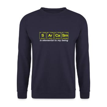 Funny sayings: SARCASM - Perdiode System - Unisex Sweatshirt - navy - Front - Alina (178cm) & Michal (187cm)