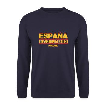 Madrid - Spanien Urlaub - Flaggen Karte - Unisex Pullover - Navy - Vorne - Alina (178cm) & Michal (187cm)