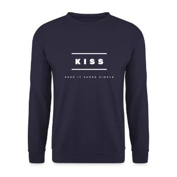 KISS - Keep It Super Simple (Simple logo) - Sweat-shirt Unisexe - marine - Devant - Alina (178cm) & Michal (187cm)