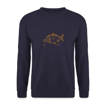 carp and release - Unisex Sweatshirt - navy - Front - Alina (178cm) & Michal (187cm)