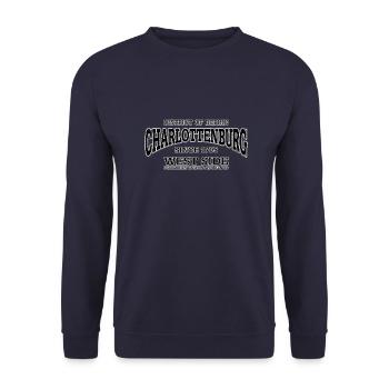 Charlottenburg Berlin West Side (black oldstyle) - Unisex Sweatshirt - navy - Front - Alina (178cm) & Michal (187cm)