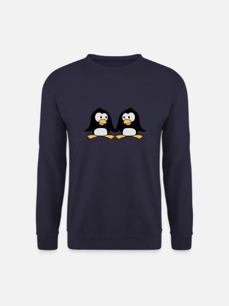 2 Süße Pinguine Liebespaar Verliebt Paar Liebe - Unisex Pullover - Navy
