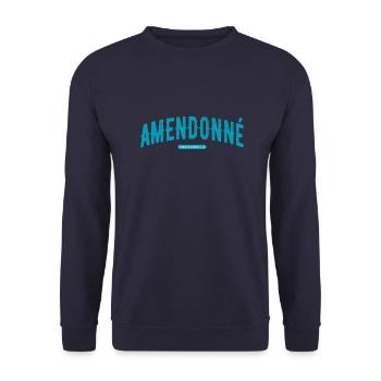 AMENDONNE - Sweat-shirt Unisexe - marine - Devant - Alina (178cm) & Michal (187cm)