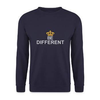 Be different Logo Design - Unisex Sweatshirt - navy - Front - Alina (178cm) & Michal (187cm)