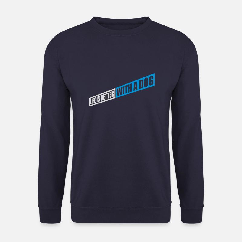 better with a dog - Unisex Pullover - Navy