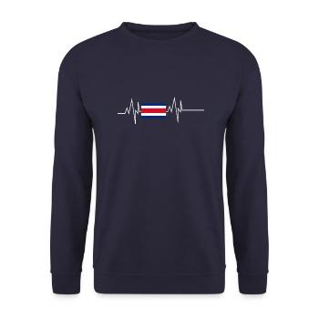 Costa Rica Flag Heartbeat - Unisex Sweatshirt - navy - Front - Alina (178cm) & Michal (187cm)