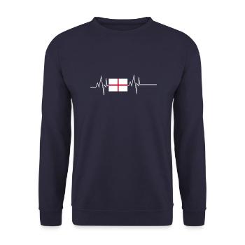 Drapeau de l’Angleterre Heartbeat - Sweat-shirt Unisexe - marine - Devant - Alina (178cm) & Michal (187cm)