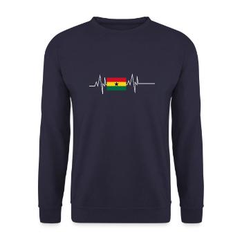 Ghana Flag Heartbeat - Unisex Sweatshirt - navy - Front - Alina (178cm) & Michal (187cm)