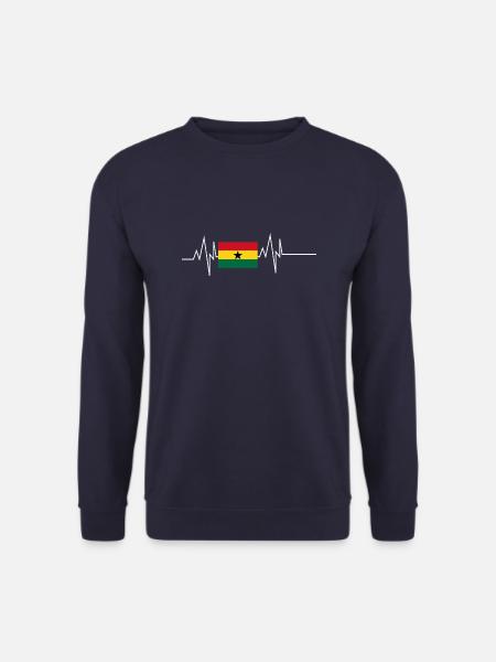 Ghana Flag Heartbeat - Unisex Sweatshirt - navy