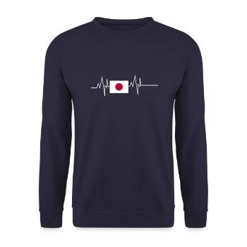 Japan Flag Heartbeat - Unisex Sweatshirt - navy - Front - Alina (178cm) & Michal (187cm)