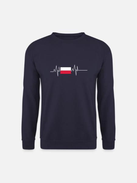 Drapeau de la Pologne Battement de cœur - Sweat-shirt Unisexe - marine