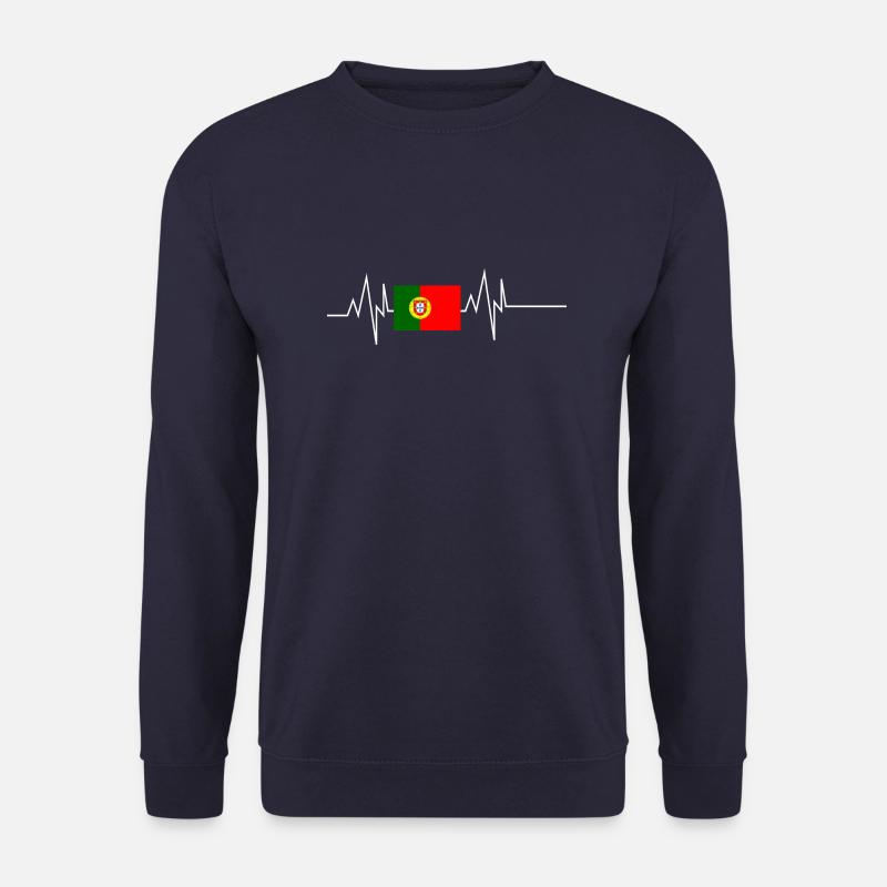 Portugal Flagge Herzschlag - Unisex Pullover - Navy