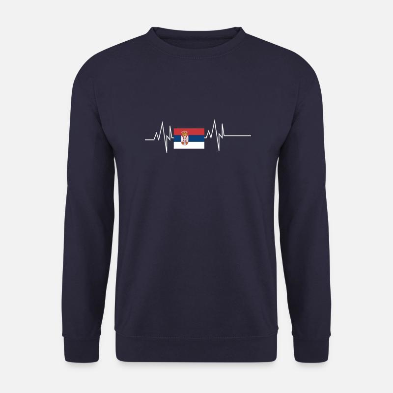 Serbien Flagge Herzschlag - Unisex Pullover - Navy