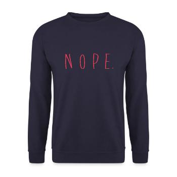 NOPE - ne soyez pas un béni-oui-oui! - Sweat-shirt Unisexe - marine - Devant - Alina (178cm) & Michal (187cm)
