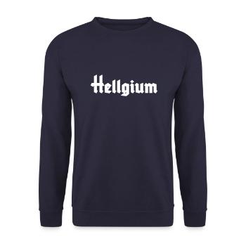 Hellgium - Unisex Pullover - Navy - Vorne - Alina (178cm) & Michal (187cm)