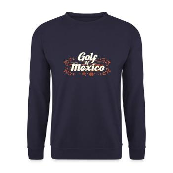 Gulf of Mexico Typography - Unisex Sweatshirt - navy - Front - Alina (178cm) & Michal (187cm)